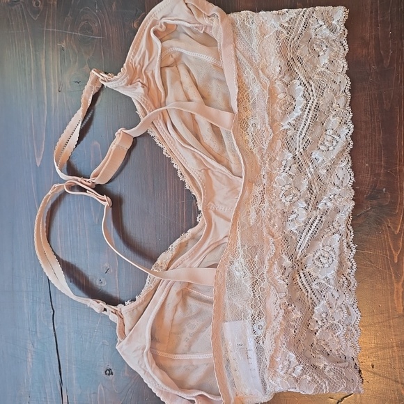 Seraphine Lace Longline Bralette Wireless Soft Pink Cream Size S - Picture 3 of 5